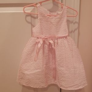 Pink Seersucker Dress by Rare Editions